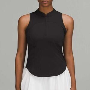 Lululemon Women's Front Zip Mock-Neck Tennis Tank Top Black Size 12